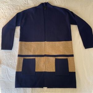 Lumiere Navy and Tan Cardigan